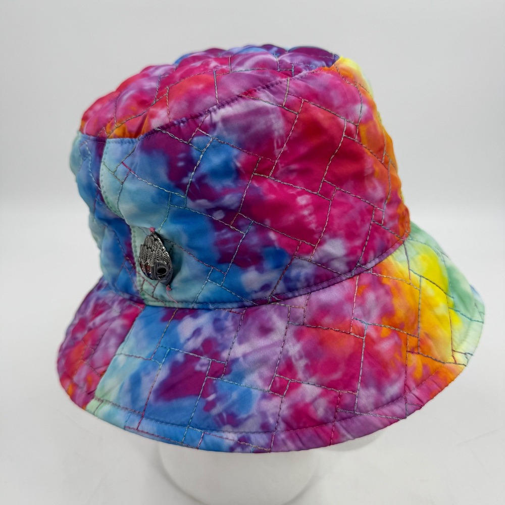 Kurt Geiger Tie Dye Quilted Bucket Hat Rainbow Festival‎ Boho